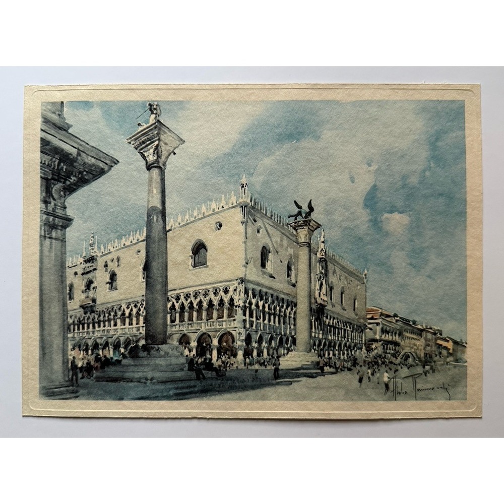 Vintage Aldo Raimondi Watercolor Print Of Palazzo Ducale Venice‎ Italy Beautiful